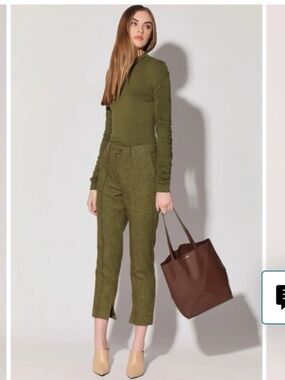 Walter Baker Olive Cropped Tweed Trouser Pants Size 8 NWT Chic Preppy Classic